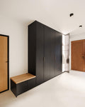 Ensemble d’entrée anthracite avec armoire et banc