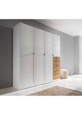 Armoire blanche avec tiroirs d’aspect bois