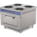 Cuisinière à gaz 4 feux avec four – finition argentée